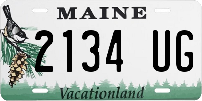 ME license plate 2134UG
