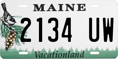 ME license plate 2134UW