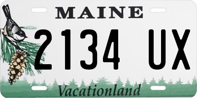 ME license plate 2134UX