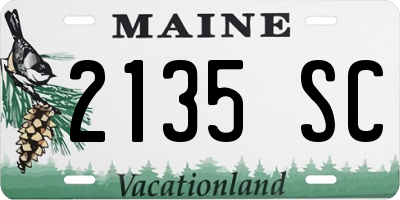 ME license plate 2135SC