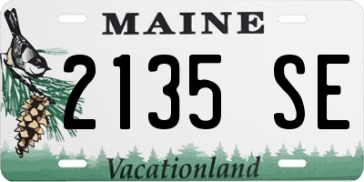 ME license plate 2135SE