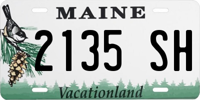 ME license plate 2135SH