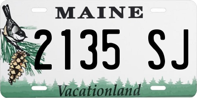 ME license plate 2135SJ