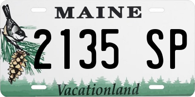 ME license plate 2135SP