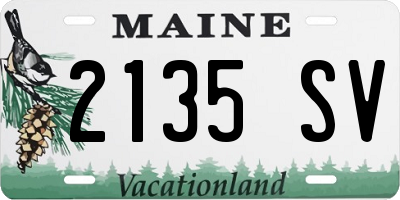 ME license plate 2135SV