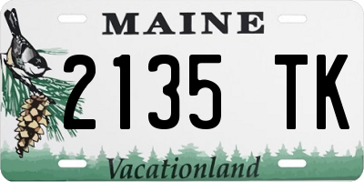 ME license plate 2135TK