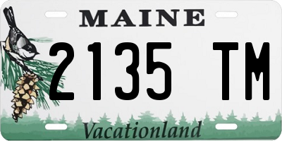 ME license plate 2135TM