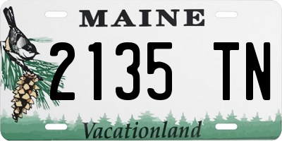 ME license plate 2135TN