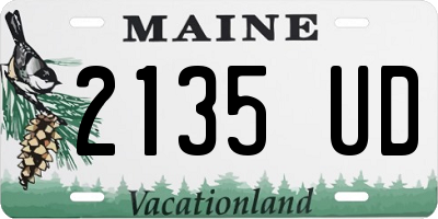 ME license plate 2135UD