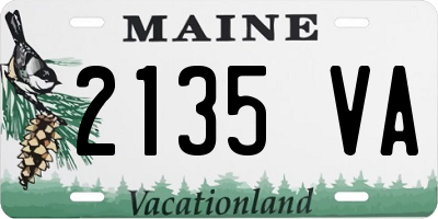 ME license plate 2135VA