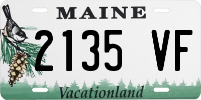 ME license plate 2135VF