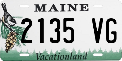 ME license plate 2135VG