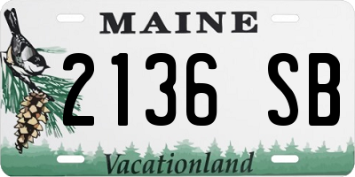 ME license plate 2136SB