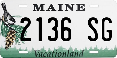ME license plate 2136SG