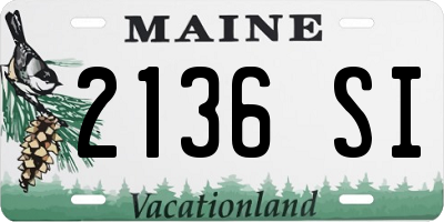 ME license plate 2136SI