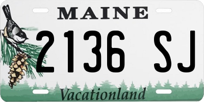 ME license plate 2136SJ