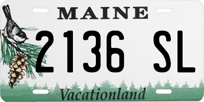 ME license plate 2136SL
