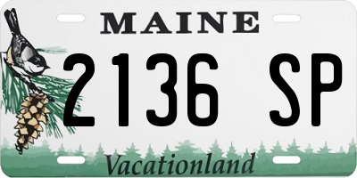 ME license plate 2136SP