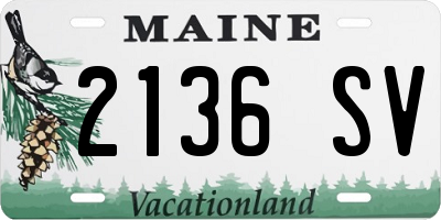 ME license plate 2136SV