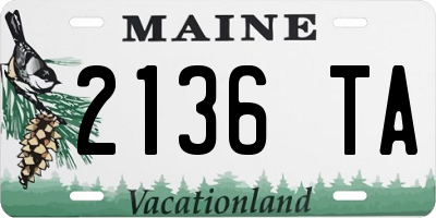ME license plate 2136TA