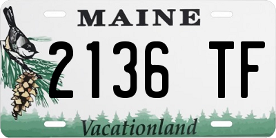 ME license plate 2136TF
