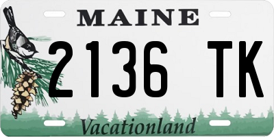 ME license plate 2136TK