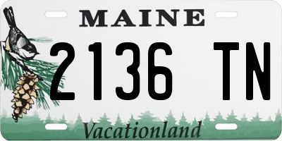 ME license plate 2136TN