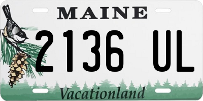 ME license plate 2136UL