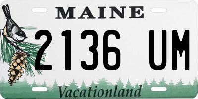 ME license plate 2136UM