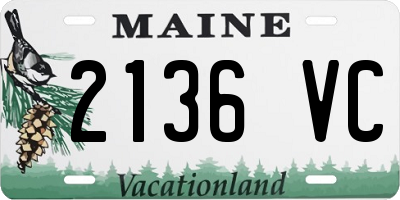 ME license plate 2136VC