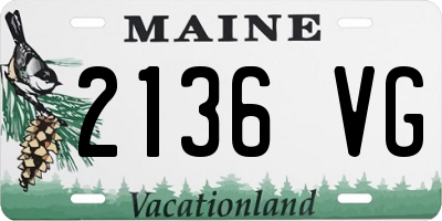 ME license plate 2136VG