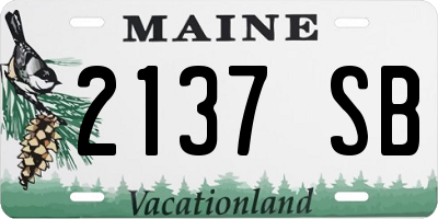 ME license plate 2137SB