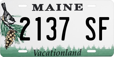 ME license plate 2137SF