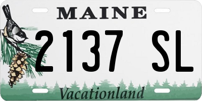 ME license plate 2137SL