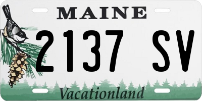 ME license plate 2137SV