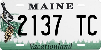 ME license plate 2137TC
