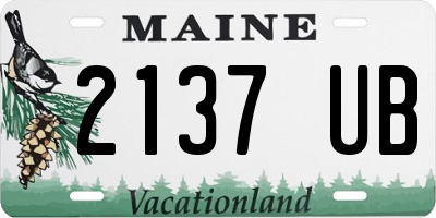 ME license plate 2137UB