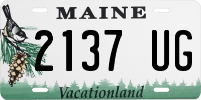 ME license plate 2137UG