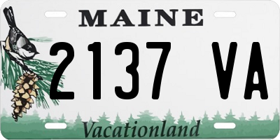 ME license plate 2137VA