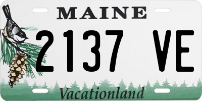 ME license plate 2137VE