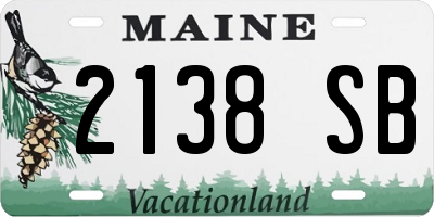 ME license plate 2138SB