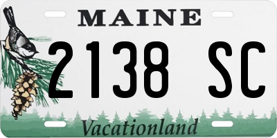 ME license plate 2138SC