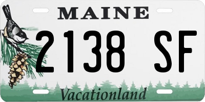 ME license plate 2138SF