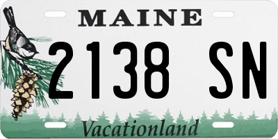 ME license plate 2138SN