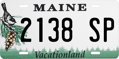 ME license plate 2138SP