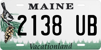 ME license plate 2138UB