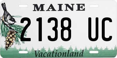 ME license plate 2138UC