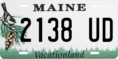 ME license plate 2138UD