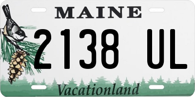 ME license plate 2138UL