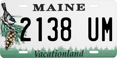 ME license plate 2138UM
